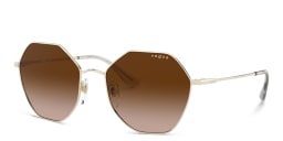 Shop Vogue Eyewear Irregular Sunglasses in Gold online.