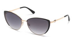 Shop Guess Wide Cat-Eye Sunglasses in Black Gold online.