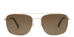 Shop EYE'M Unisex Square Sunglasses in Gold/Brown online.