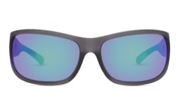Shop EYE'M Wide Rectangle Sunglasses in Grey/Grey online.
