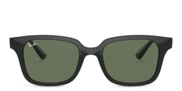 Shop Ray-Ban Junior Kids Square Sunglasses in Black/Dark Green online.