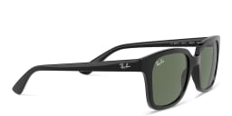 Shop Ray-Ban Junior Kids Square Sunglasses in Black online.