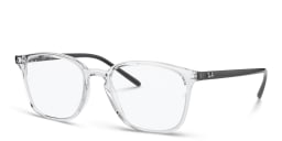 Shop Ray-Ban Logo-Embossed Unisex Square Eyeglasses in Clear online.