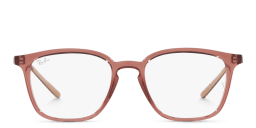 Shop Ray-Ban Unisex Square Eyeglasses in Transparent light brown online.