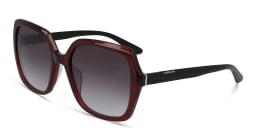 Shop Calvin Klein Oversized Square Sunglasses in Red online.