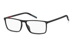 Shop Tommy Hilfiger Wide Rectangle Eyeglasses in Black online.