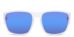 Shop EYE'M Rectangle Sunglasses in Clear/Grey Green online.