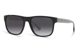 Shop Emporio Armani Pillow Sunglasses in Black online.