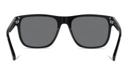Shop Emporio Armani Square Sunglasses in Shiny Black online.