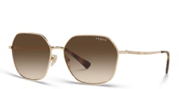 Shop Vogue Eyewear Irregular Sunglasses in Gold online.