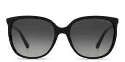 Shop Michael Kors Anaheim Square Sunglasses in Black/Dark Grey Gradient online.