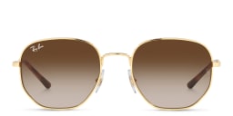 Shop Ray-Ban Unisex Irregular Sunglasses in Gold online.
