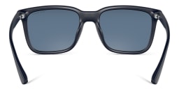 Shop Armani Exchange Logo-Print Rectangle Sunglasses in Blue online.