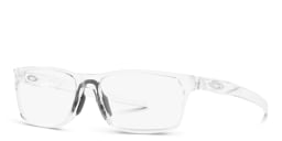 Shop Oakley Wide Rectangle Eyeglasses in Polished Clear online.