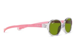 Shop Ray-Ban Junior Kids Oval Sunglasses in Transparent Light Violet online.
