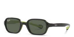 Shop Ray-Ban Junior Kids Rectangle Sunglasses in Black online.