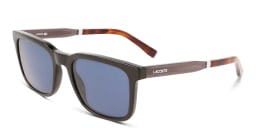 Shop Lacoste Rectangle Sunglasses in Black online.