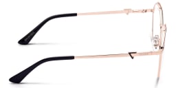 Shop Guess Round Eyeglasses in Rose Gold online.