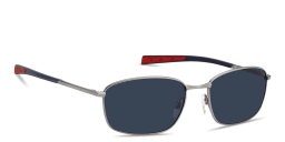 Shop Tommy Hilfiger Engraved Logo Rectangle Sunglasses in Grey online.