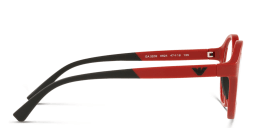 Shop Emporio Armani Kids Round Eyeglasses in Red online.