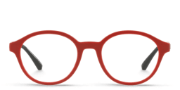 Shop Emporio Armani Kids Round Eyeglasses in Dark Red online.
