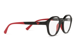 Shop Emporio Armani Eagle Logo Kids Round Eyeglasses in Black online.