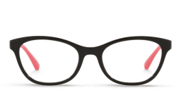 Shop Emporio Armani Eagle Logo Kids Cat-Eye Eyeglasses in Black online.