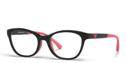 Shop Emporio Armani Kids Cat-Eye Eyeglasses in Black online.