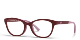 Shop Emporio Armani Kids Cat-Eye Eyeglasses in Red online.