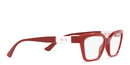Shop Armani Exchange Cat-Eye Eyeglasses in Red online.