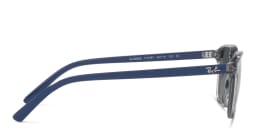 Shop Ray-Ban Junior Leonard Kids Square Sunglasses in Transparent Blue online.