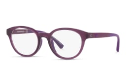 Shop Emporio Armani Junior Kids Round Eyeglasses in Purple online.
