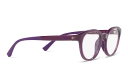 Shop Emporio Armani Junior Kids Round Eyeglasses in Purple online.