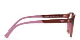 Shop Emporio Armani Junior Kids Round Eyeglasses in Transparent Red online.
