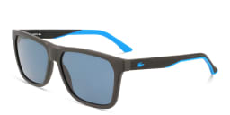 Shop Lacoste Rectangle Sunglasses in Black online.