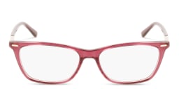 Shop Calvin Klein Rectangle Eyeglasses in Red online.