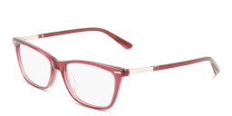 Shop Calvin Klein Rectangle Eyeglasses in Red online.