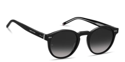 Shop Tommy Hilfiger Logo Lettering Panthos Sunglasses in Black online.