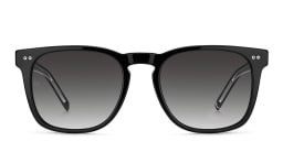 Shop Tommy Hilfiger Square Sunglasses in Black/Grey Gradient online.