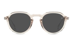 Shop DAVID BECKHAM Round Sunglasses in Transparent Light Grey online.