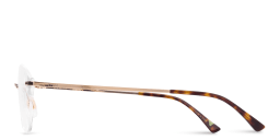 Shop EYE'M Rimless Wide Cat-Eye Eyeglasses in Gold online.