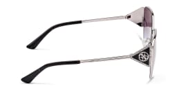 Shop Guess Irregular Sunglasses in Silver online.