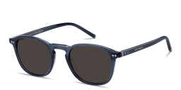Shop Tommy Hilfiger Logo Lettering Square Sunglasses in Blue online.