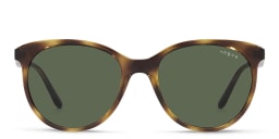 Shop Vogue Eyewear Oversized Round Sunglasses in Havana/Dark Green online.