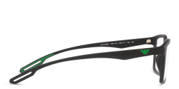 Shop Emporio Armani Wide Rectangle Eyeglasses in Matte Black online.
