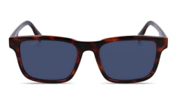 Shop Lacoste Logo Lettering Square Sunglasses in Brown online.