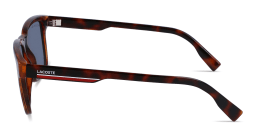 Shop Lacoste Logo Lettering Square Sunglasses in Brown online.