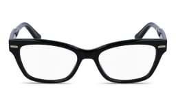 Shop Calvin Klein Logo Cat-Eye Eyeglasses in Black online.