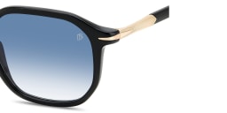 Shop DAVID BECKHAM Talisman Square Sunglasses in Black online.