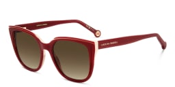 Shop Carolina Herrera Round Sunglasses in Burgundy online.
